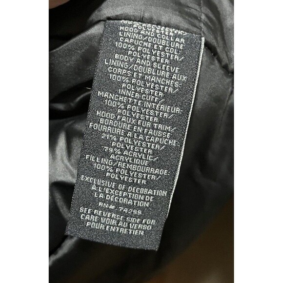 Steve Madden Faux Fur Trim Hooded Parka Size Small Gray Black Cozy Winter - Picture 4 of 6